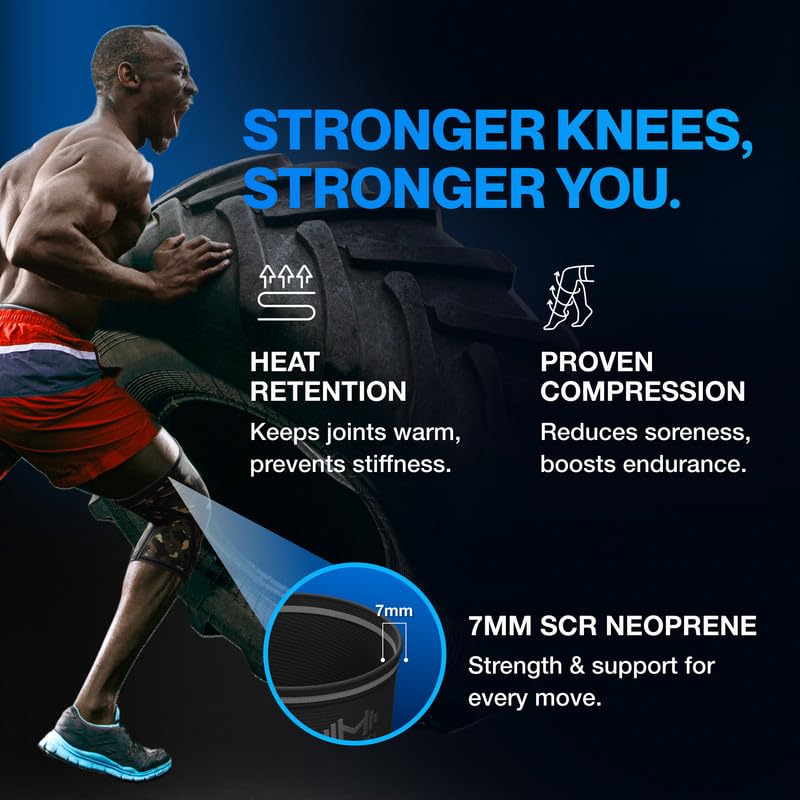 Modvel 7mm Neoprene Knee Sleeves for Men & Women Weightlifting & Powerlifting – Compression Knee Sleeve Support for Squats, Gym, Training – USPA, IPL Approved – Small Army/green (Pair)