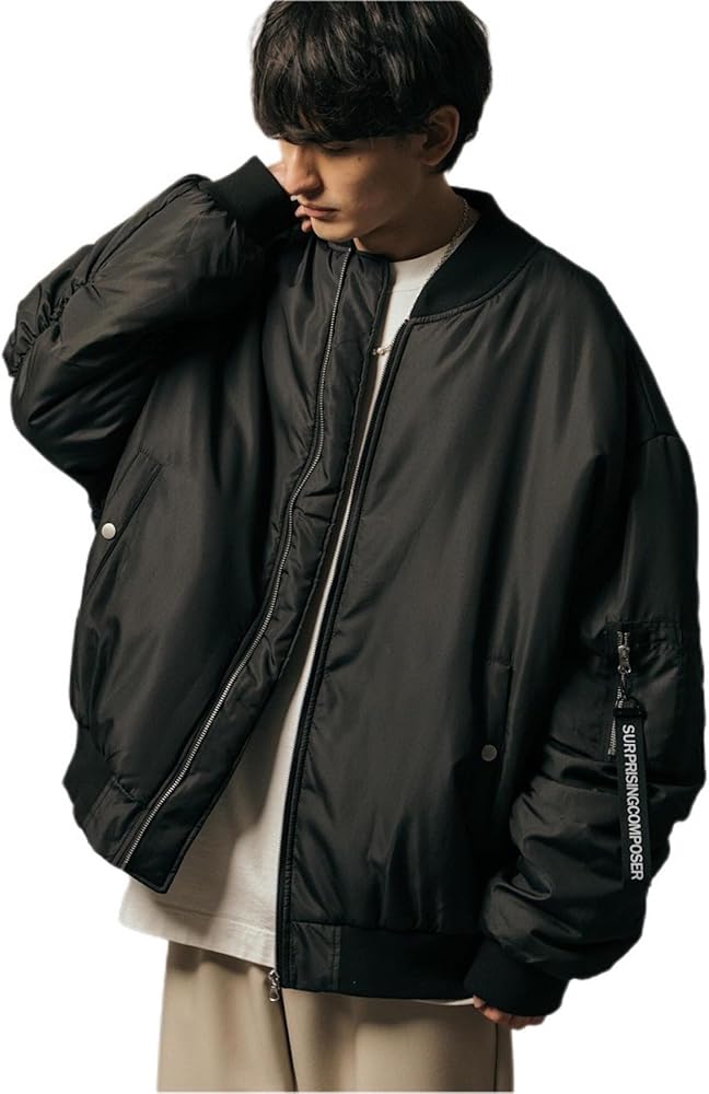 Amazon | [ロッキーモンロー] オーバーサイズ 中綿MA-1 ミリタリー