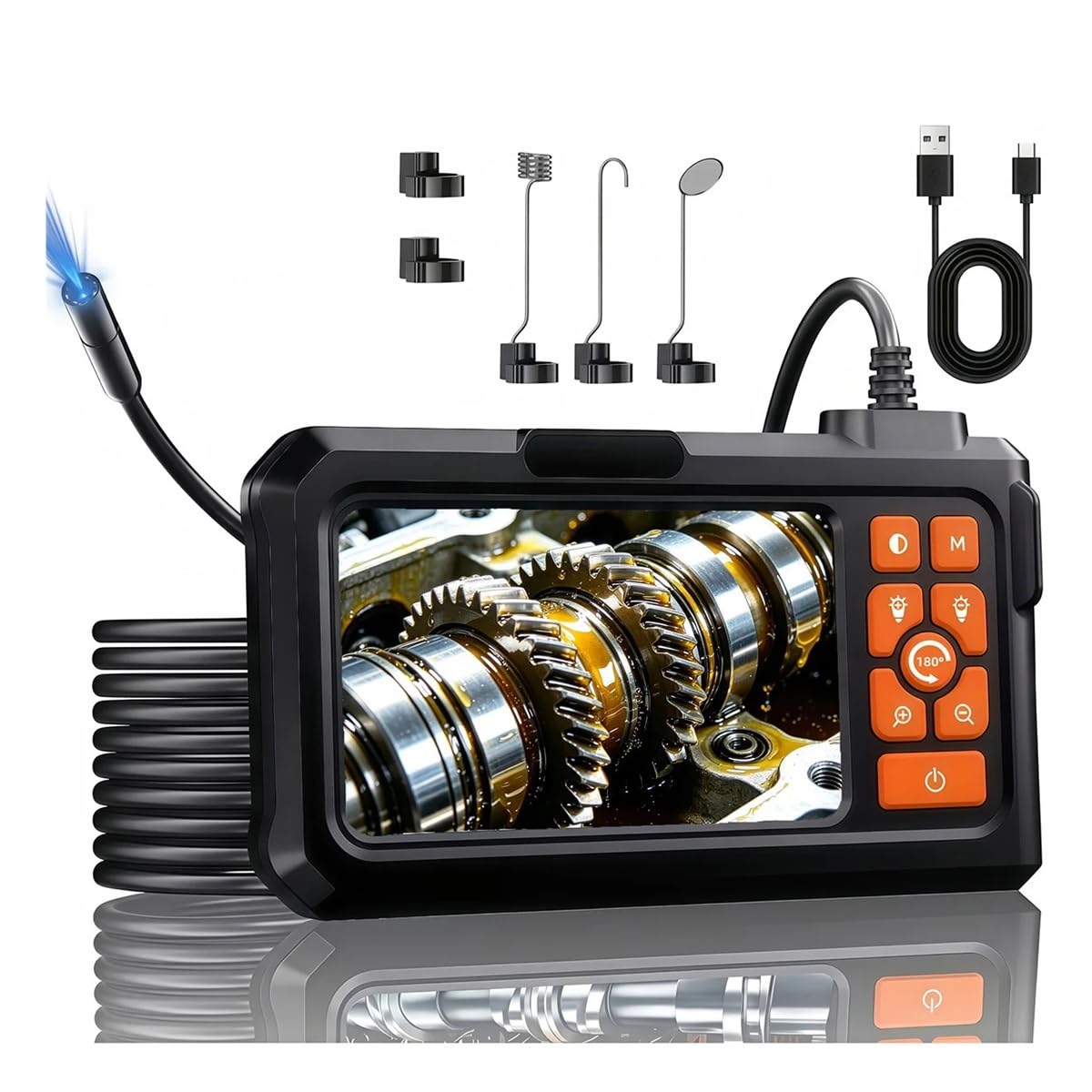 4,3" Boroscopio Industrial de la Prenda Impermeable de la cámara 1080P HD IP67 del endoscopio del IPS(5M)