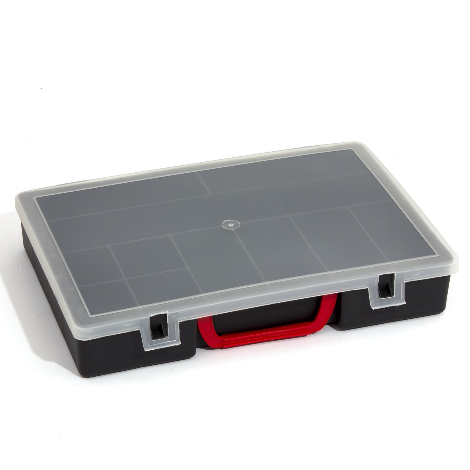 Patrol Group ORG350CZAPG001 Assortment Box Organiser Plastic Black 345 x 245 x 60 cm Transparent Lid 11 Compartments