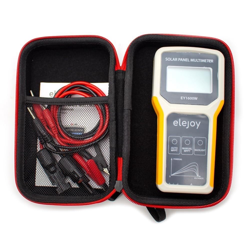 DDYWQCLMR Solar Panel Tester Photovoltaic Multimeter Upgrade EY1600W with Ultra Clear LCD, Smart MPPT Open Circuit Voltage Troubleshooting Utility Tool for Solar PV Testing(EY1600W)