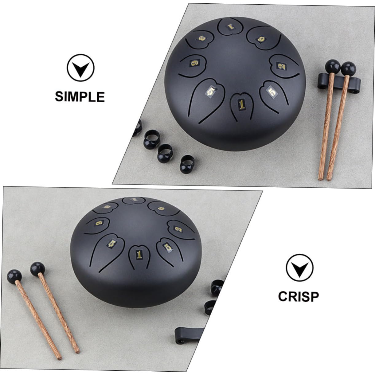 Didiseaon Tamburo della Lingua Percussione Strumento Portatile in Metallo Facile da Suonare per Principianti e Amanti della Musica per Esibizioni e Relax