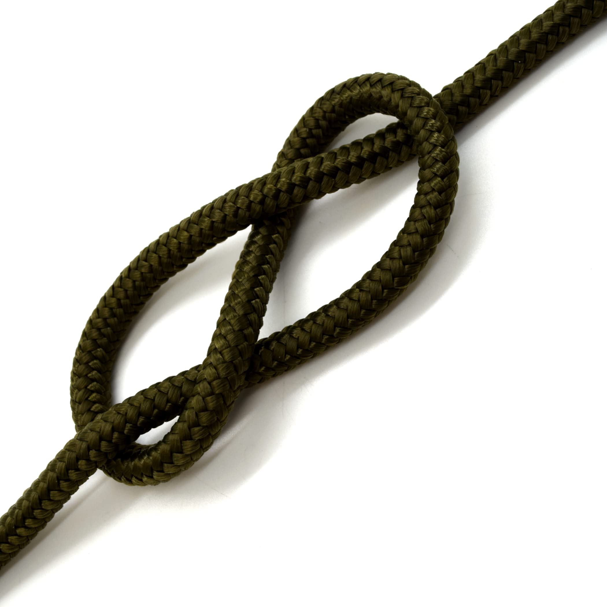 Olive Green Polypropylene Rope, Solid Braided Poly Rope Cord Twine for Boat Yacht Dock Line Camping Washing Line (6 mm x 50 metres / 164 ft)