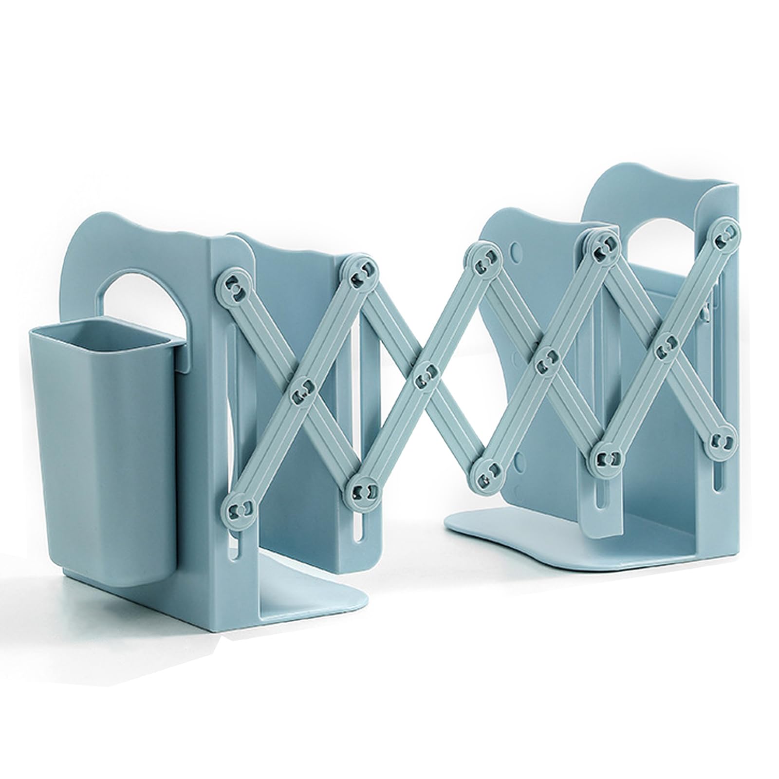 CooToly Book Ends,Expandable Bookend Desktop Book End | Bookend Stand Holder,Suitable for Kid Children Student Book Stroage, Office Home (Blue)