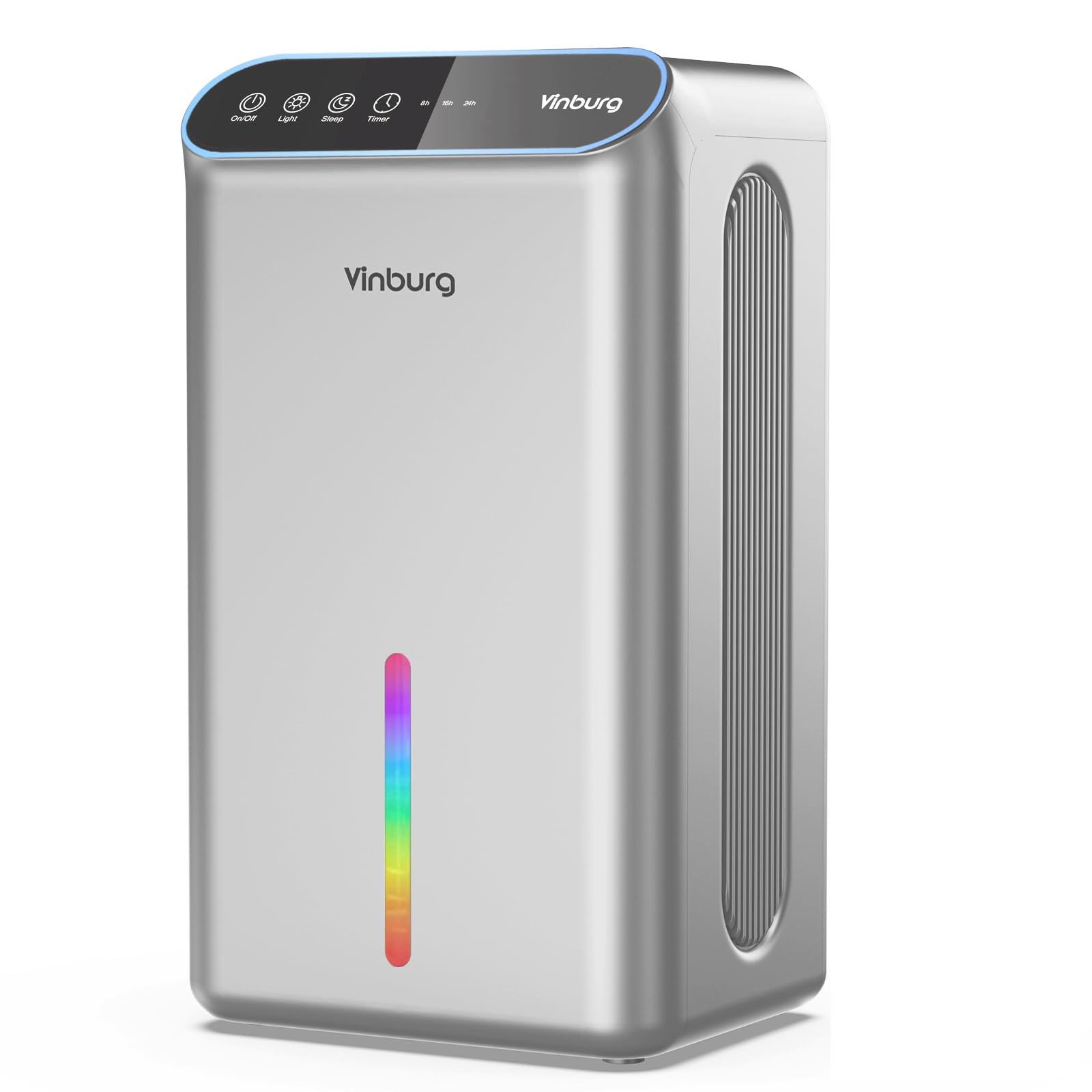 dehumidifier for basement (85 oz, 800 sq ft) quiet dehumidifiers for home, auto shut-off, sleep mode, 3 gear timer(8h,16h,24h), small dehumidifier for bedroom, bathroom with drain hose(silver gray)