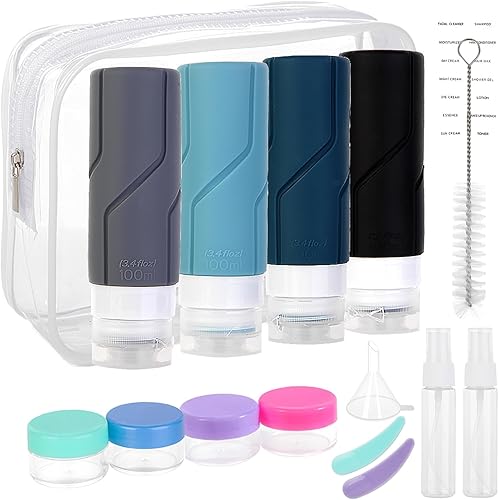 Miniatura 1 de 16PACK Travel Bottles Set for Toiletries, 3.4oz100ml Leak Proof Silicone BPA-free TSA Approved Travel Accessories Refillable Container Squeezable