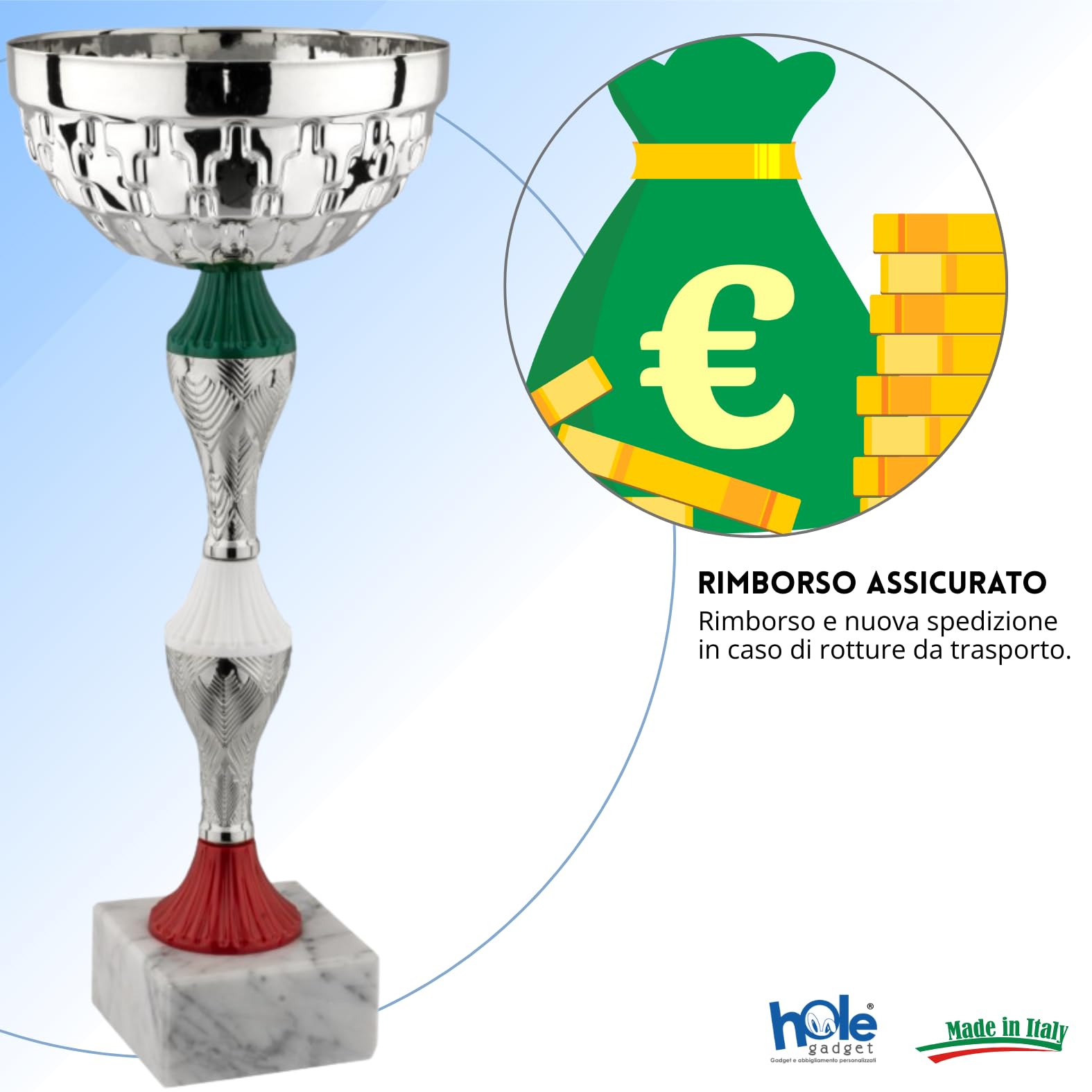 Coppa Trofeo Personalizzabile 37, 34, 30, 27, 24 cm Singolo o Set Tutti Gli Sport, Calcio, Calcettto, Tennis, Basket, Padel, Fantacalcio, Premiazioni cod 12.941