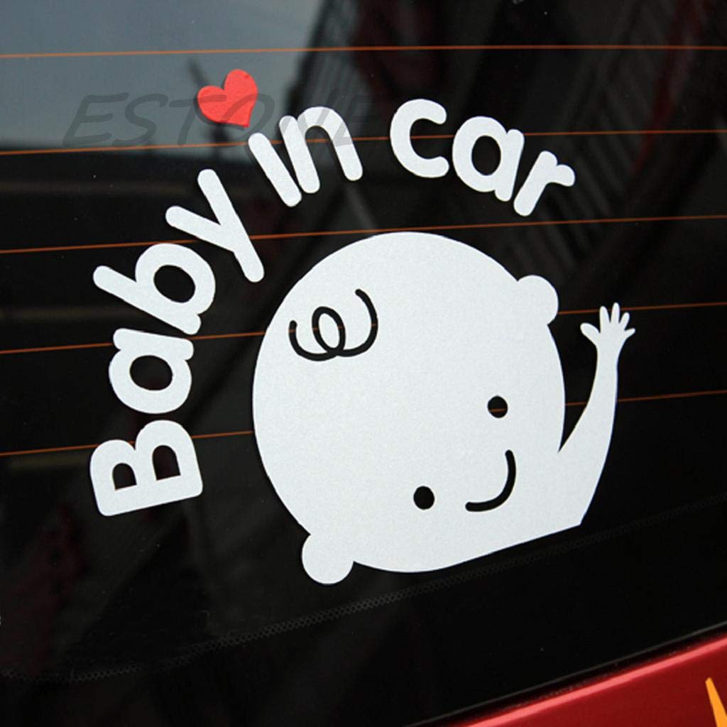 Baby in Car Waving Baby On Board Safety Sign Cute Car Decal/Sticker Car Stickers Label