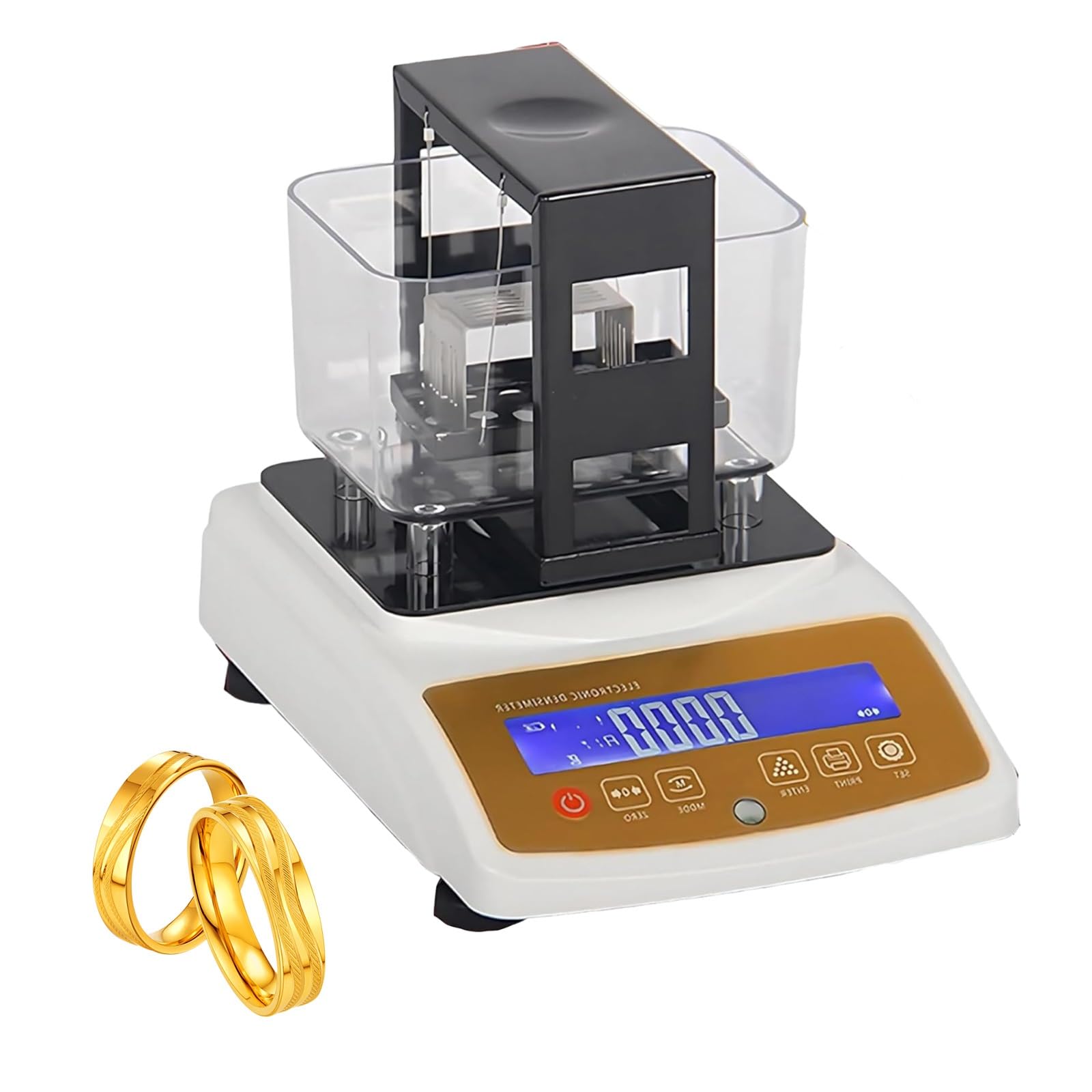 Goldtestgerät Goldprüfgerät, Dichteauflösung 0.0001 g/cm³, Präzision 0,001 g Für Schmuck Analysegerät Und Hochgenaue Goldbewertung Für Gold Silber Platin Palladium(Shop-120g)