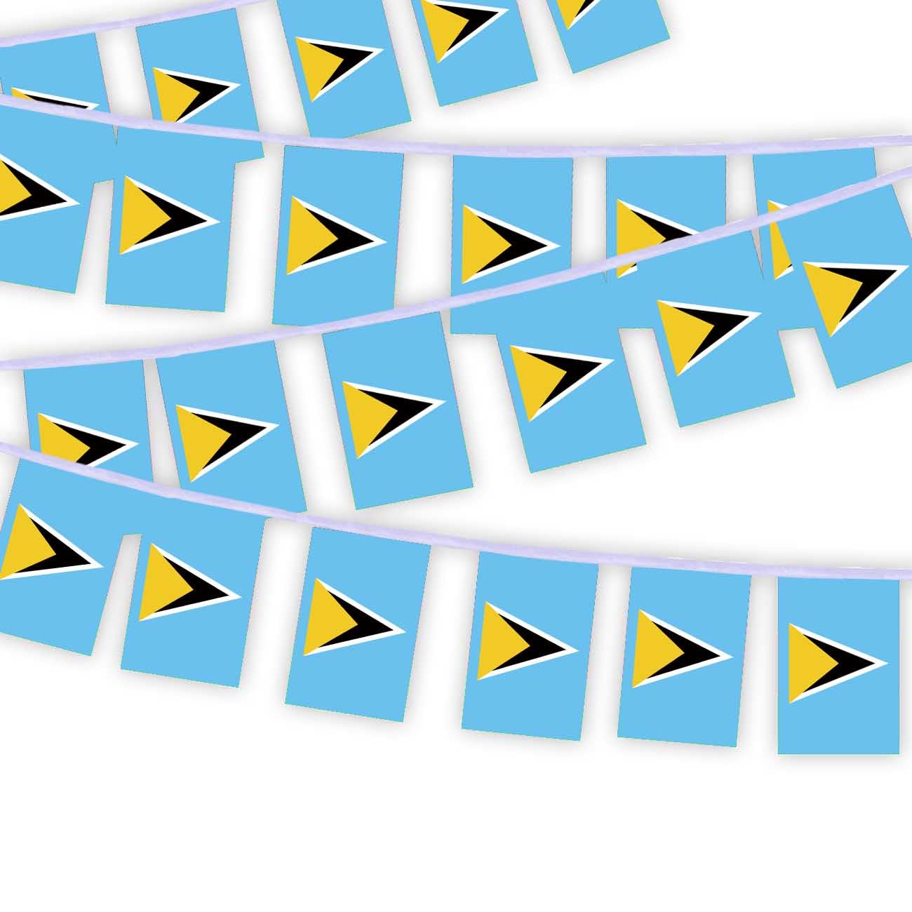 30 PCS Saint Lucia Flag String,32 FT Saint Lucian Decor Bunting,Decoration Banner for Outdoor Indoor Patio Yard Decor — image 1