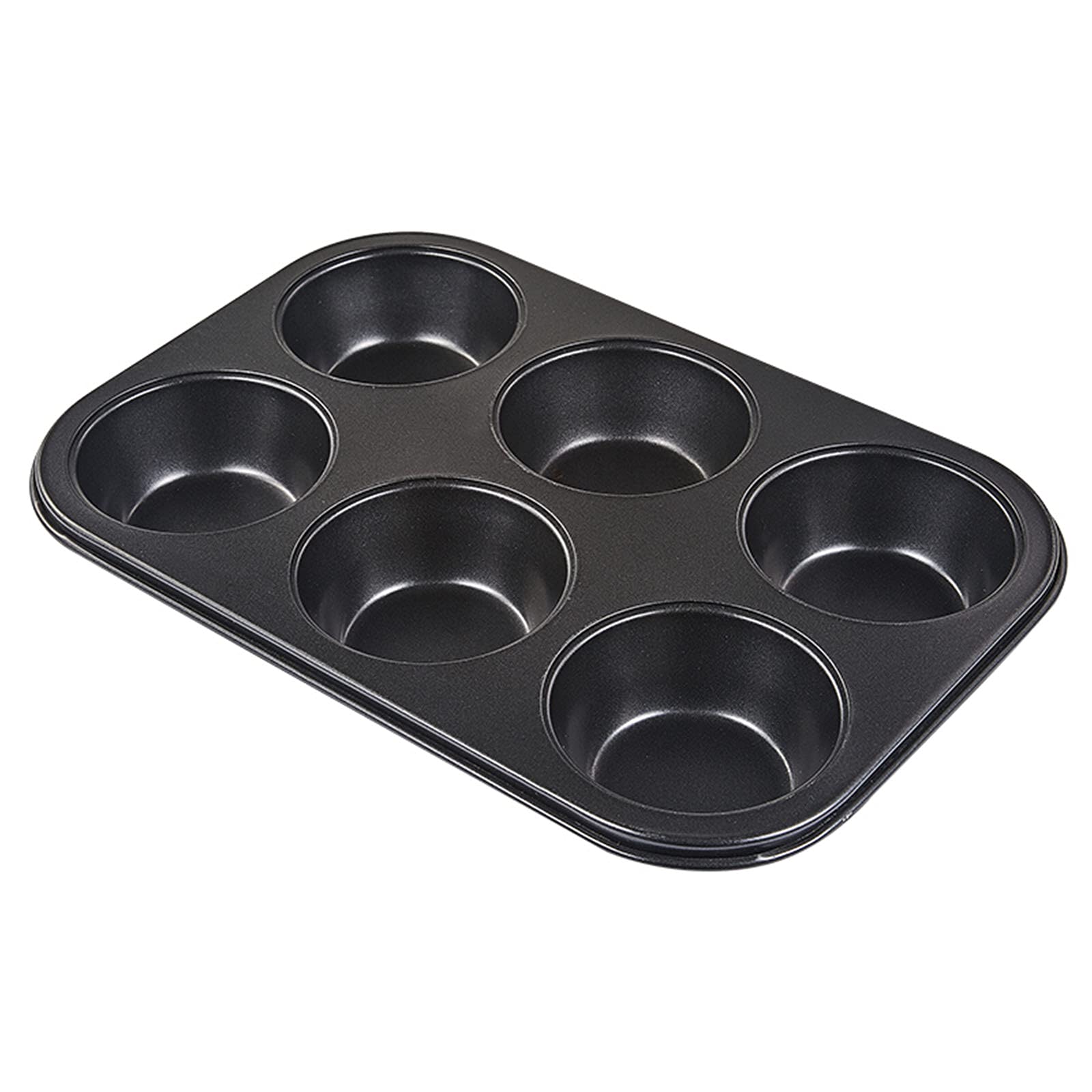 BATLAM Utensilios de Cocina Muffin Pan 6 Tazas de Acero al Carbono Antiadherente Mini Cupcake Pan Bakeware Muffin Tin Muffin Tray Molde para Hornear Antiadherente