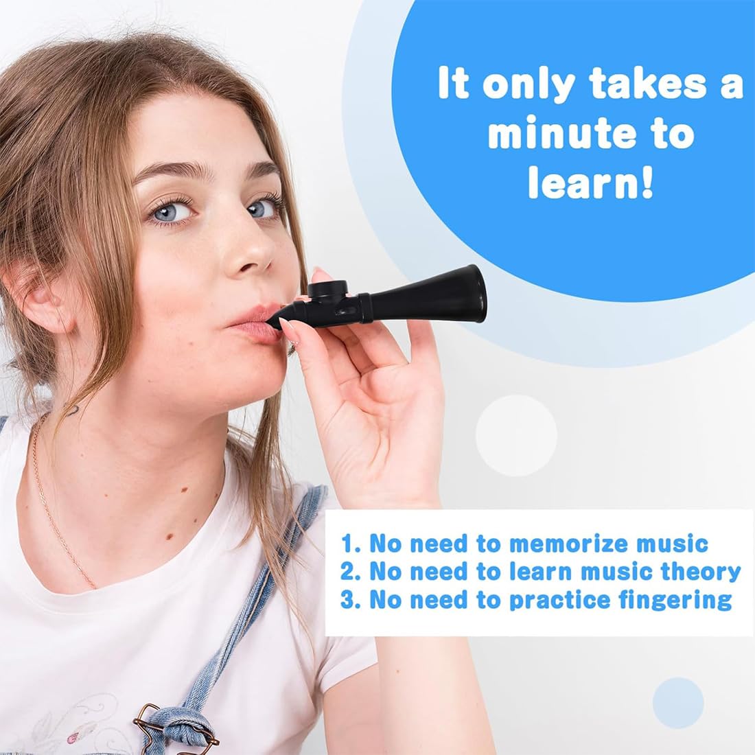 Kazoo czarny, bez konieczności wymiany membrany, tworzywo ABS, kazoo, instrument muzyczny