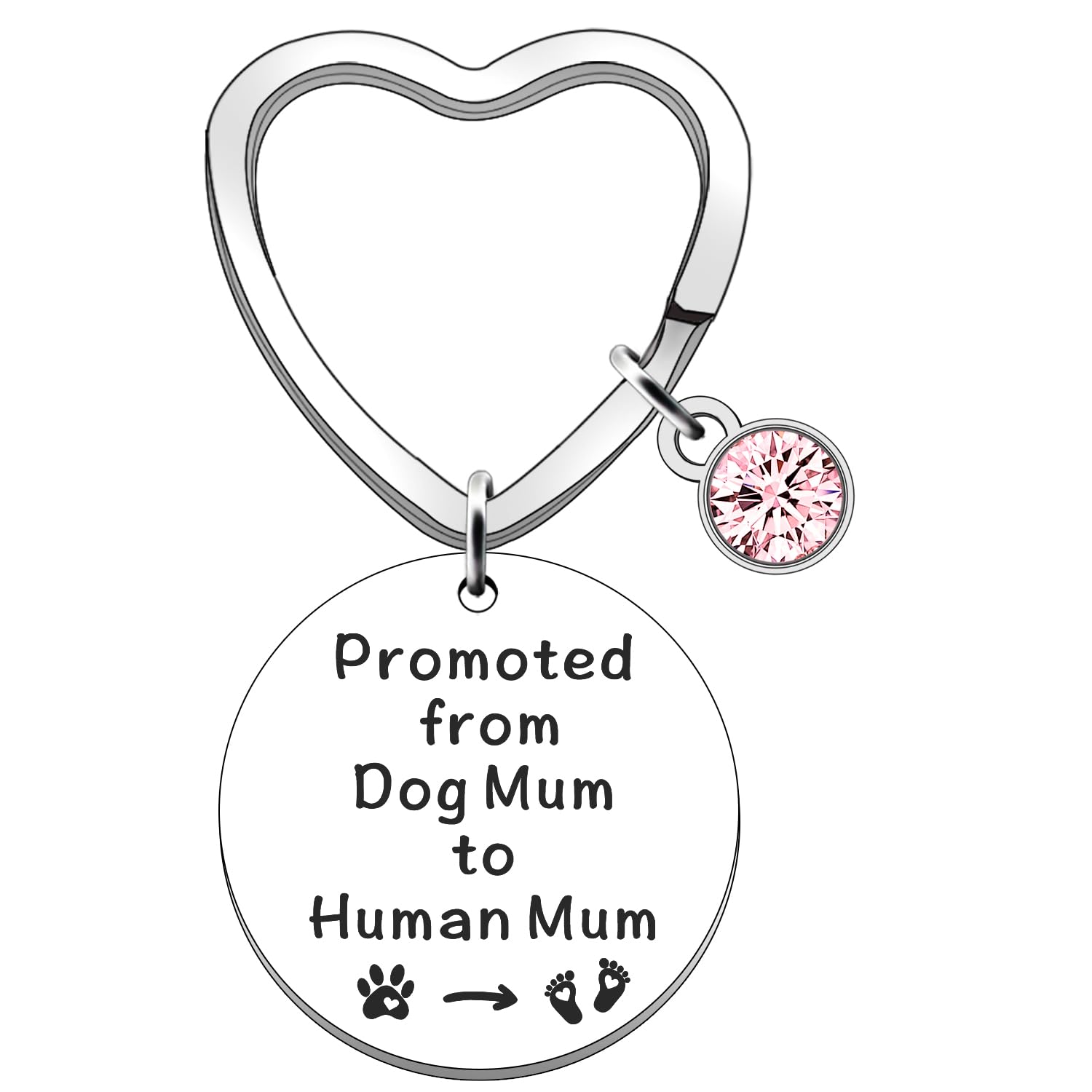 FMCCNew Mum Gifts Mum to be Gifts Mummy to Be Keyring Mothers Day Birthday Christmas Presents Keyring- Promoted from Dog Mum to Human Mum