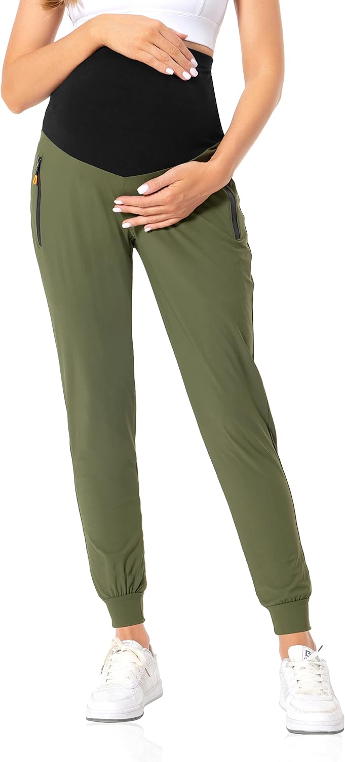 V VOCNI Maternity Jogger Pants Women's Quick Dry Lounge Scrub Joggers Pockets Sweatpants Workout Clothes - Image 4