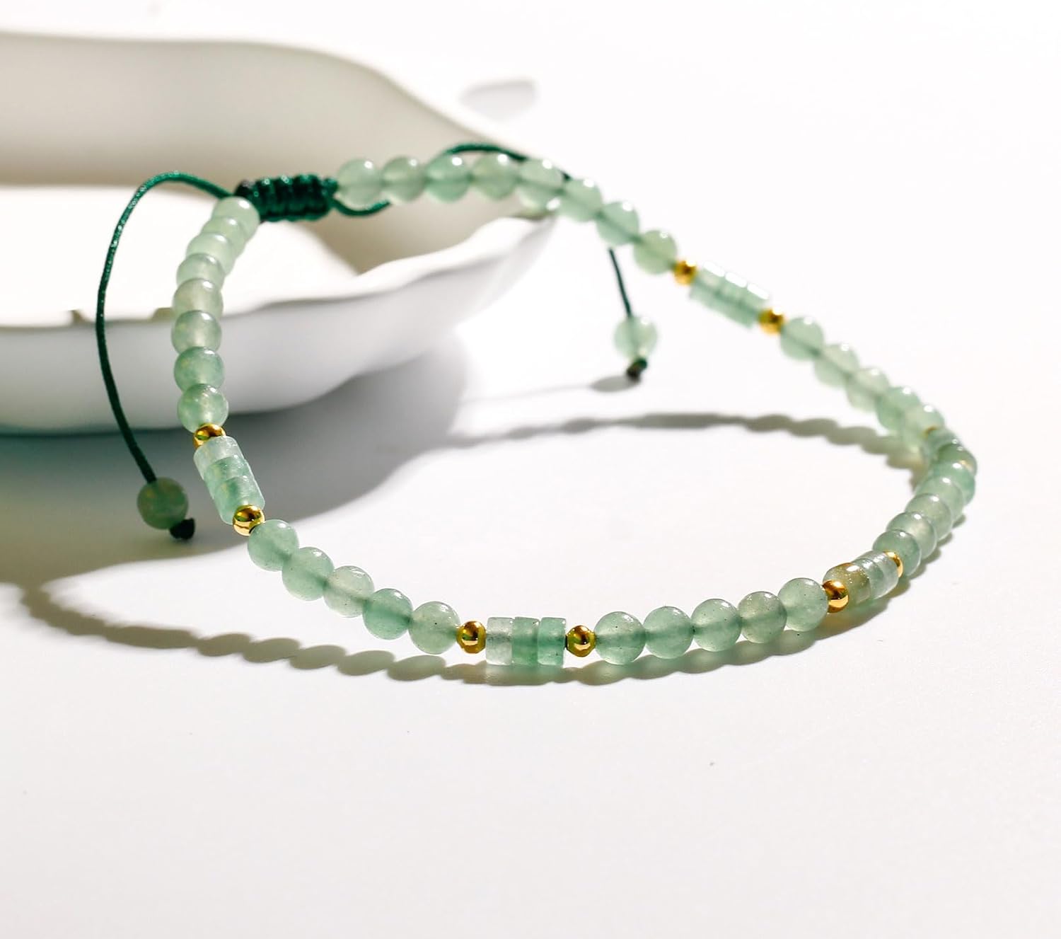 Wizock ボーホー サーファー アンクレット ハンドメイド 4mm Heishi ビーズ アンクルブレスレット 女性用 富 幸運