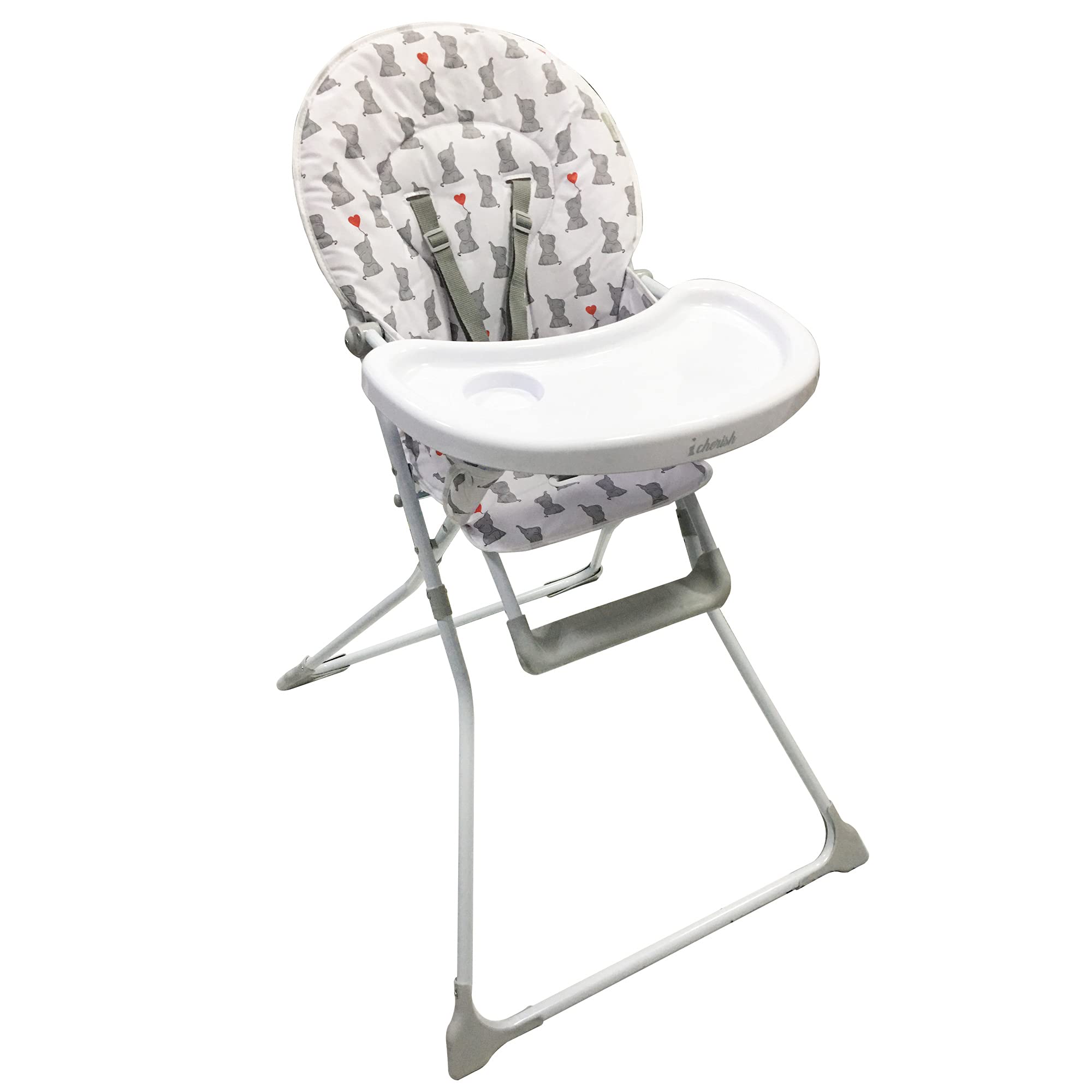 My Babiie MBHC1 Dani Dyer Elephants Compact Highchair White