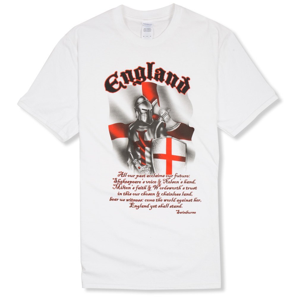 Senlak Come The World Against Her, England Yet Shall Stand T-Shirt White XXL