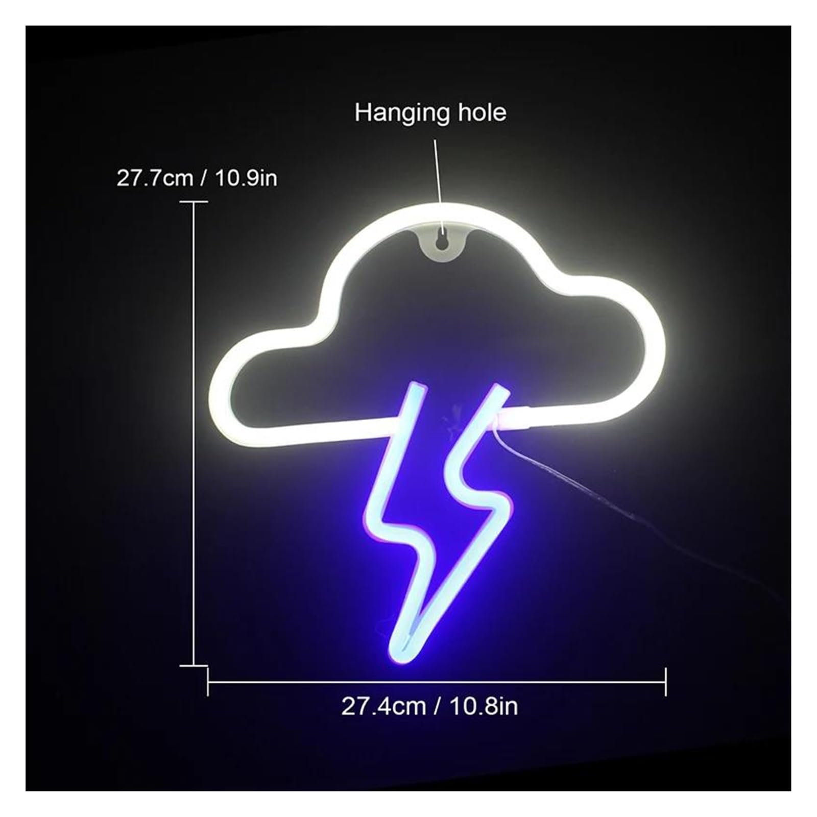 Luz de Diseño de Digital LED NEON LOD Lightning Diseño De Nubes De Neón Lámpara De Pared De Pared Luz Para La Noche Para La Decoración De La Habitación Bar De Fiesta Bar Xmas Regalo (Color : C)