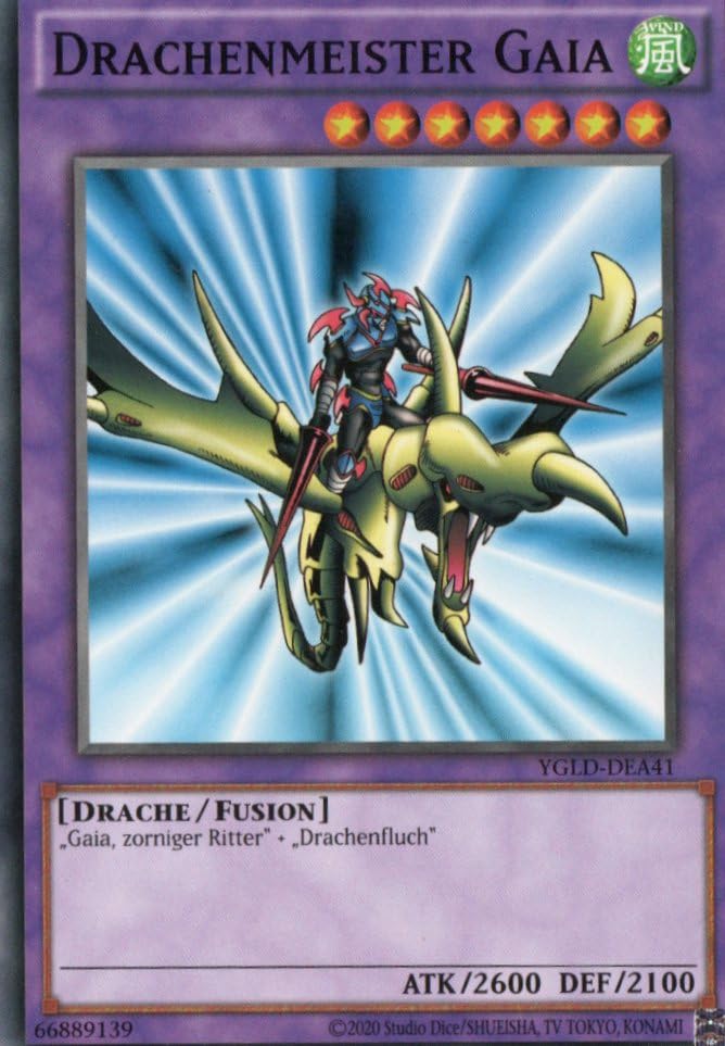 Dragon Master Gaia Common YGLD-DEA41 - Yugis Legendary Decks - with MZTCG Shipping Protection Yugioh