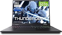 Thunderobot Radiant 16 Gaming Laptop, Intel i7-14700HX, RTX 5070, Notebook, 32GB DDR5, 1TB SSD, 16" QHD+ 240Hz Display, 8GB GDDR7, Win11 Pro, Efficient Cooling, E-Sports, Video Editing, Black