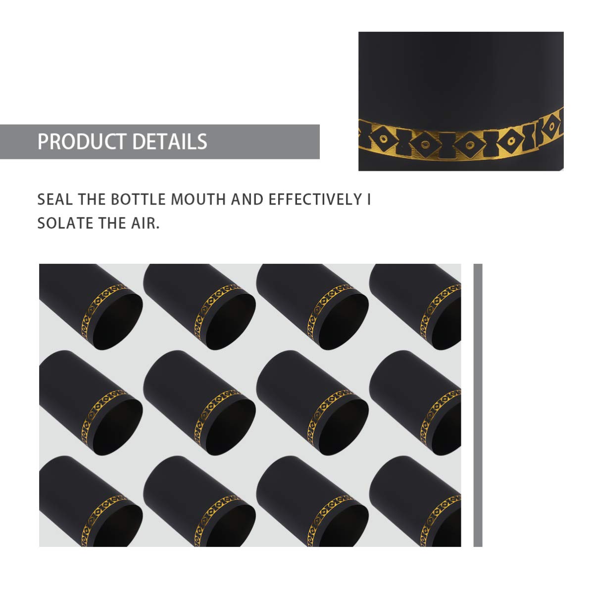 Capsule Termoretraibili Per Bottiglie Di Vino - 100 Pezzi Nero 33mm - Foto 9