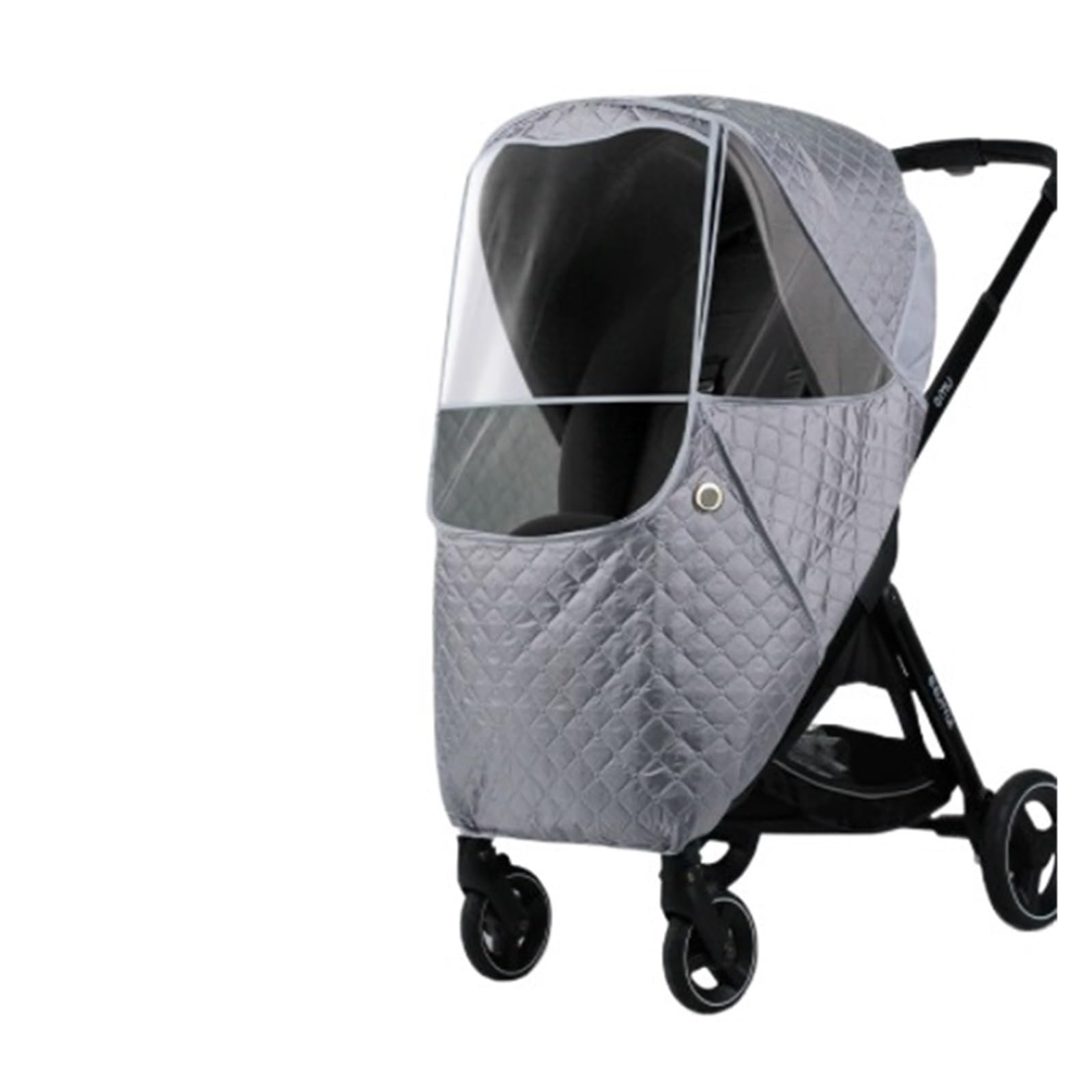 Housse de pluie universelle 2 en 1 pour poussette, housse de pluie d'hiver imperméable et chaude en coton (gris clair)