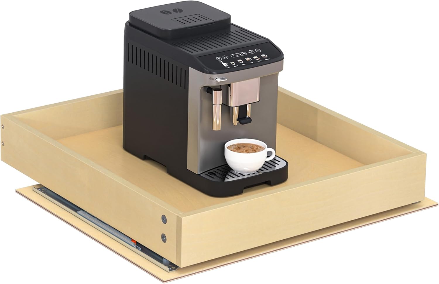 WelFurGeer Soft Close Pull Out Cabinet Organizer, 20" W x 22" D Cabinet Roll Out Drawers, Smooth Slide-Out Shelves for Kitchen Cabinets, Durable Pullout Drawers for Home & Kitchen Organization 20''W x22''D Natural Wood 3'' H