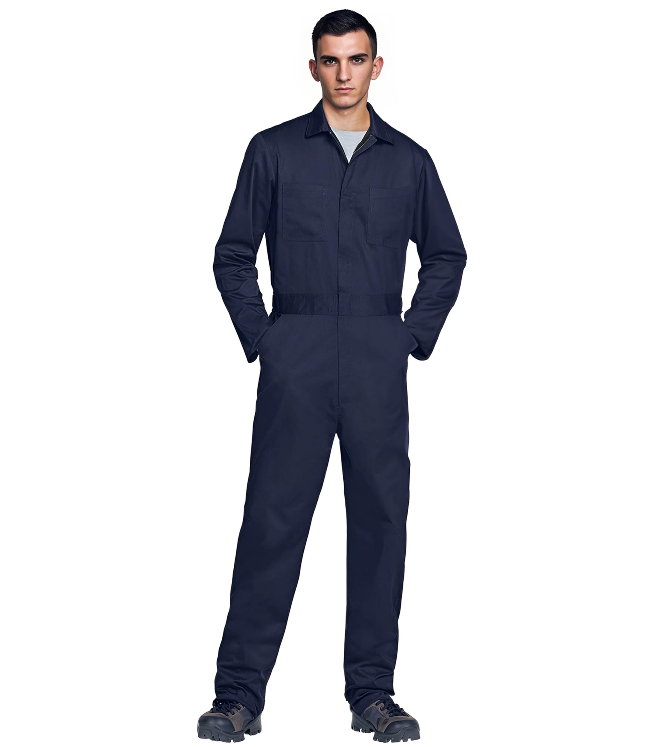 Photo 1 of MCJC Coveralls for Men Adult Blue Jumpsuit Coveralls Mechanic Work Uniform Halloween Horror Killer Costume SMALL