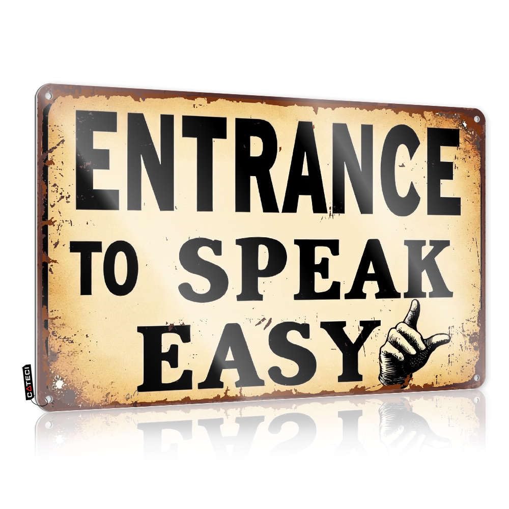 Scandinavian Vintage Wall Decor, Clock Items Entrance To Speak Easy. | Farmhouse Stair Decor(30X40CM)