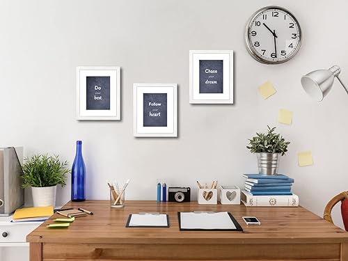 Vista 93 de Juego de 6 portarretratos de 5 x 7 con cristal real para fotos de 4 x 6 con paspartú o 5 x 7 sin paspartú, para pared o mesa, marcos de fotos