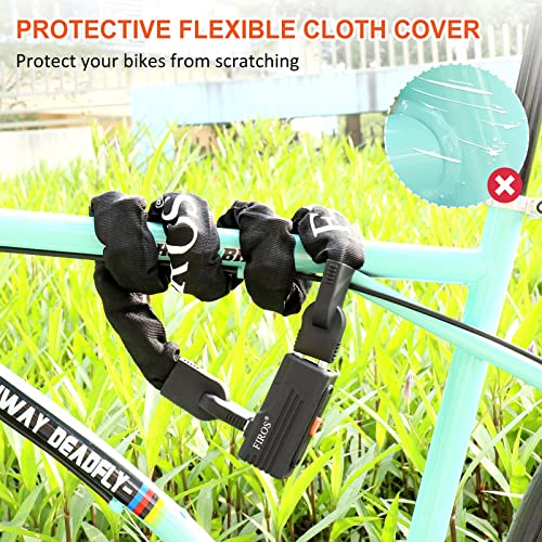 Firos Bike Chain Lock 4Ft Hardened Steel Bike Lock 0.31Inch/8Mm Thick Bike Chain Lock With Key Bike Locks Heavy Duty Anti Theft Bicycle Lock For Mountain City Or Electric Bike Bicycle, Motorcycle #TOP4