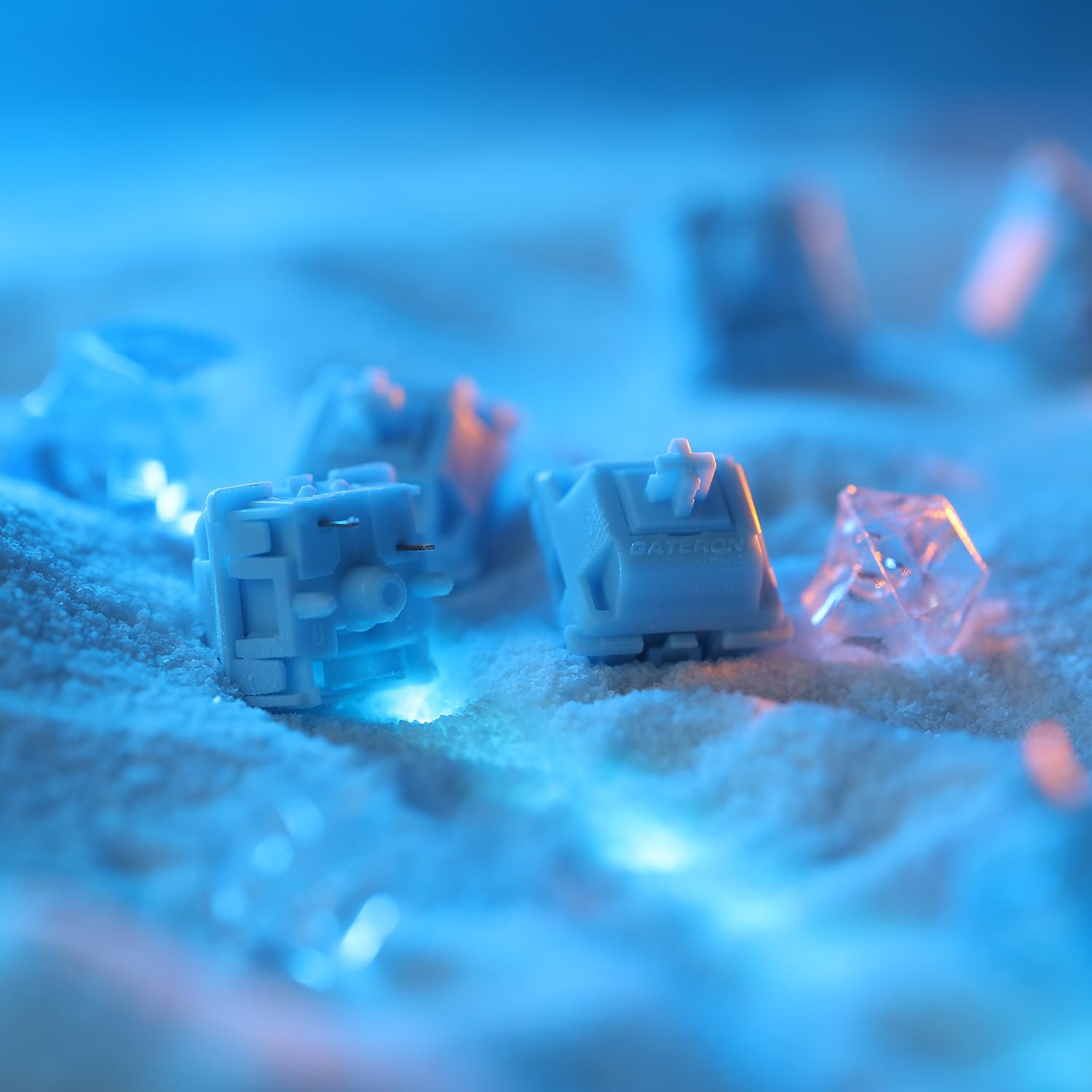 Interruptores de teclado de la serie GATERON Smoothie, interruptores de teclado RGB LED lineales de 5 pines con lubricación de fábrica completa, interruptores de tecla POM para teclado mecánico MX