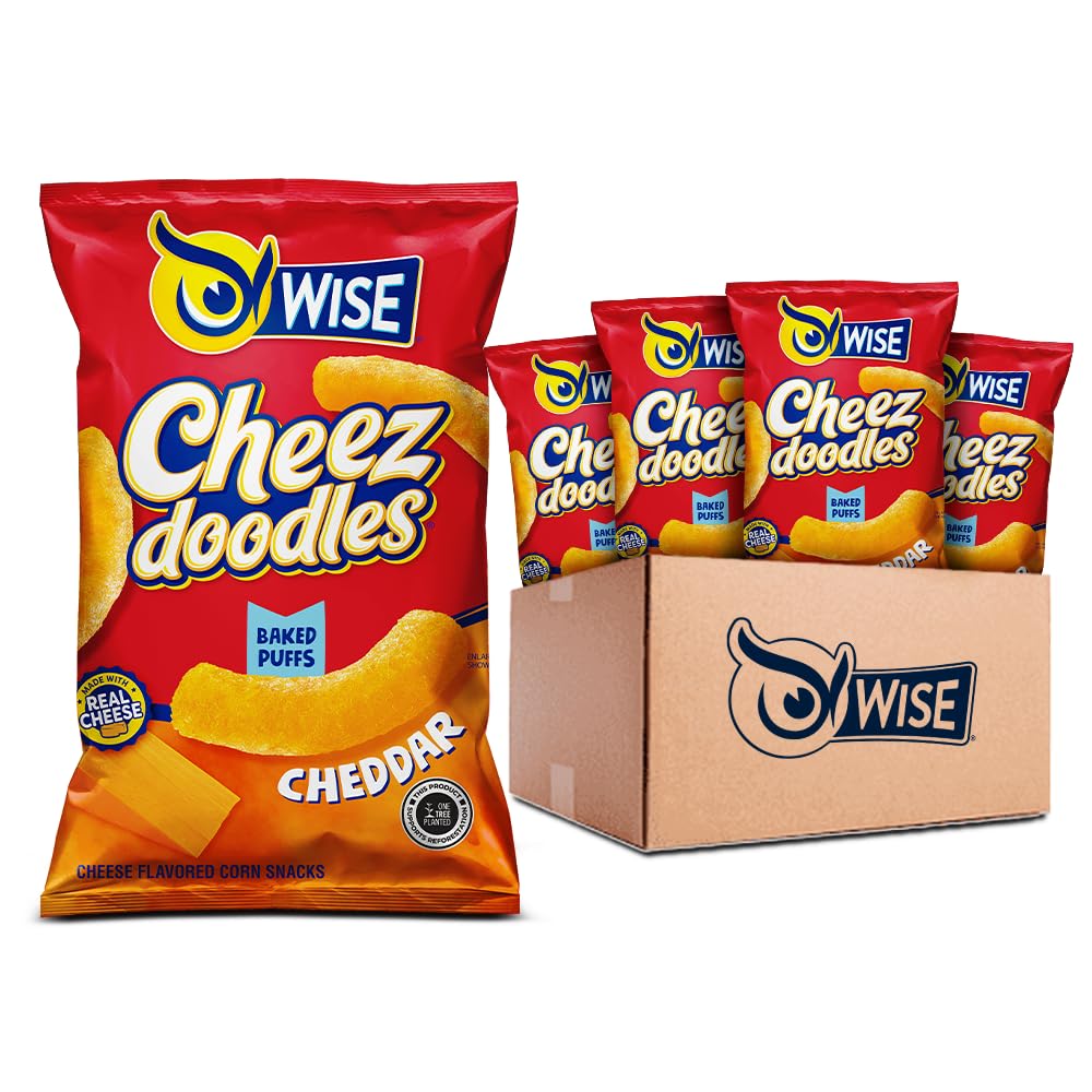 Amazon.com : Wise Snacks Cheez Doodles Baked Puffs, Real Cheddar