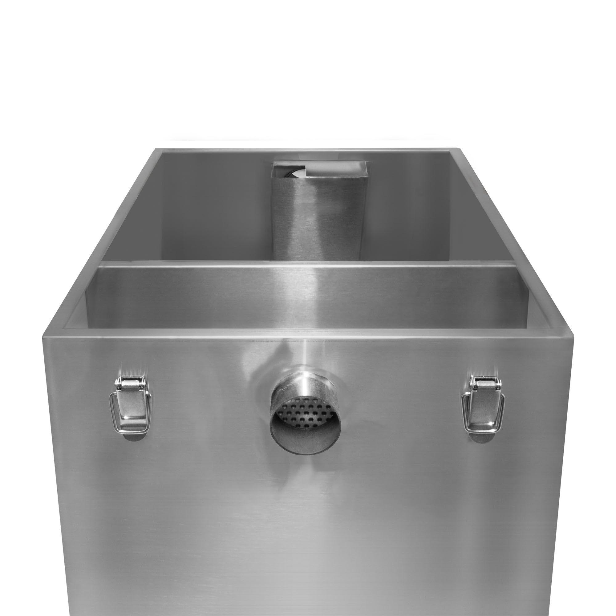Kommerzieller Fettabscheider, 96 l, Untertischabscheider, 10 kg, Edelstahl, Abfallfett, Wasserabscheider, Filter, Restaurant, Küche, Café, 50 mm Ein- und Auslass, kompakt, 42 cm H x 45 cm B x 52 cm T