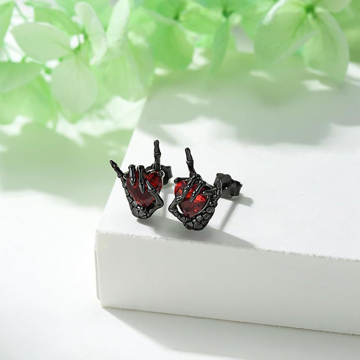 Halloween Earrings for Women Skull Skeleton Hand Stud Earrings Crystal Skull Earrings Skull Pumpkin Ghost Earrings Goth Skeleton Jewelry Gifts for Women - Image 5