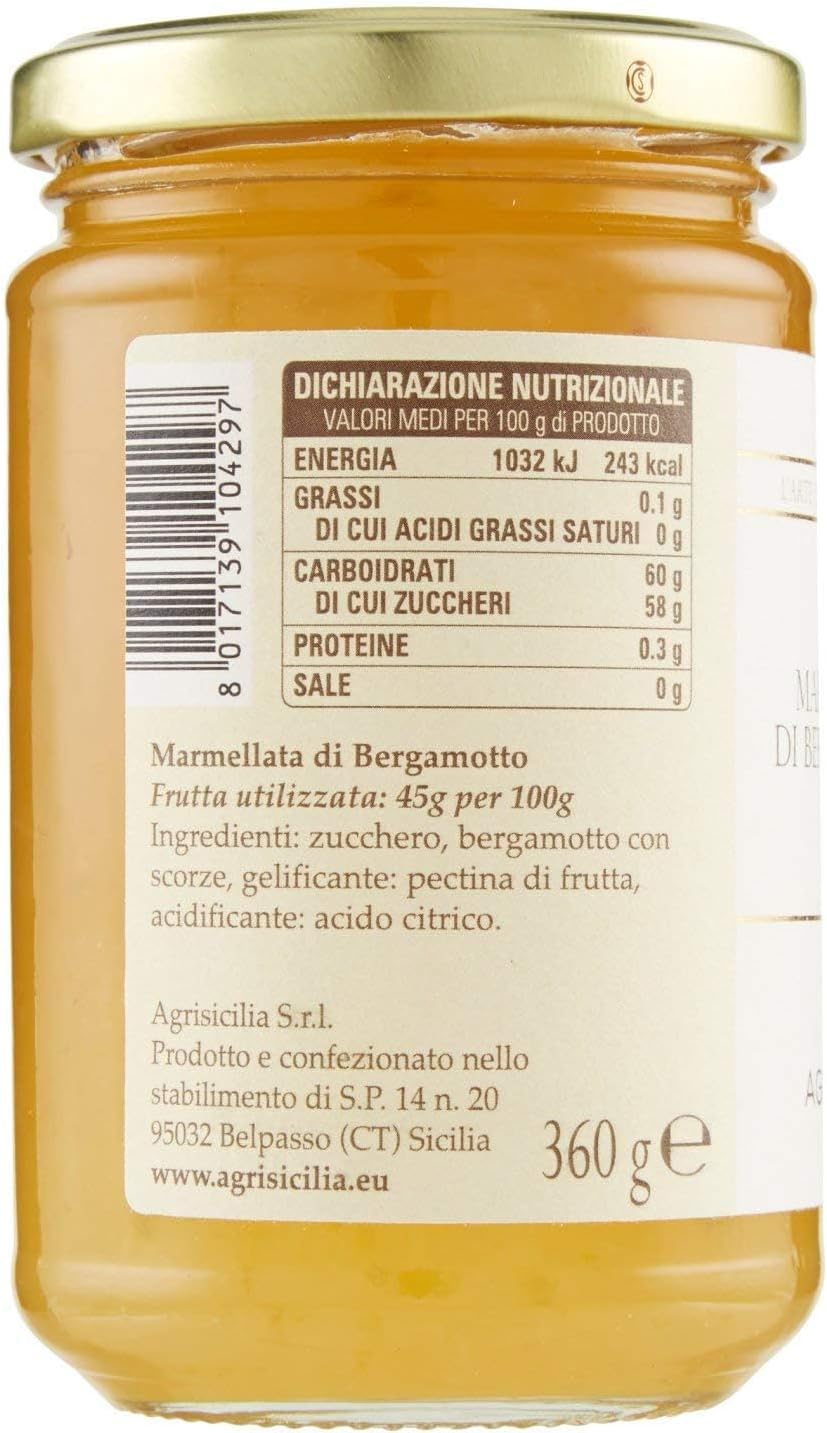 Italian Gourmet Bergamotte-Marmelade 6x 360g Polpa Gratis – Italienische Zitrusmarmelade, Fruchtaufstrich 2,16kg