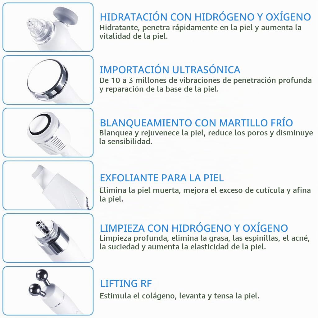 RAXST Hidrógeno y oxígeno Máquina de Belleza, 7-en-1 Profesional Diamante microdermabrasión máquina Peeling Agua Hydro dermoabrasión RF depurador HydraFacial Máquina