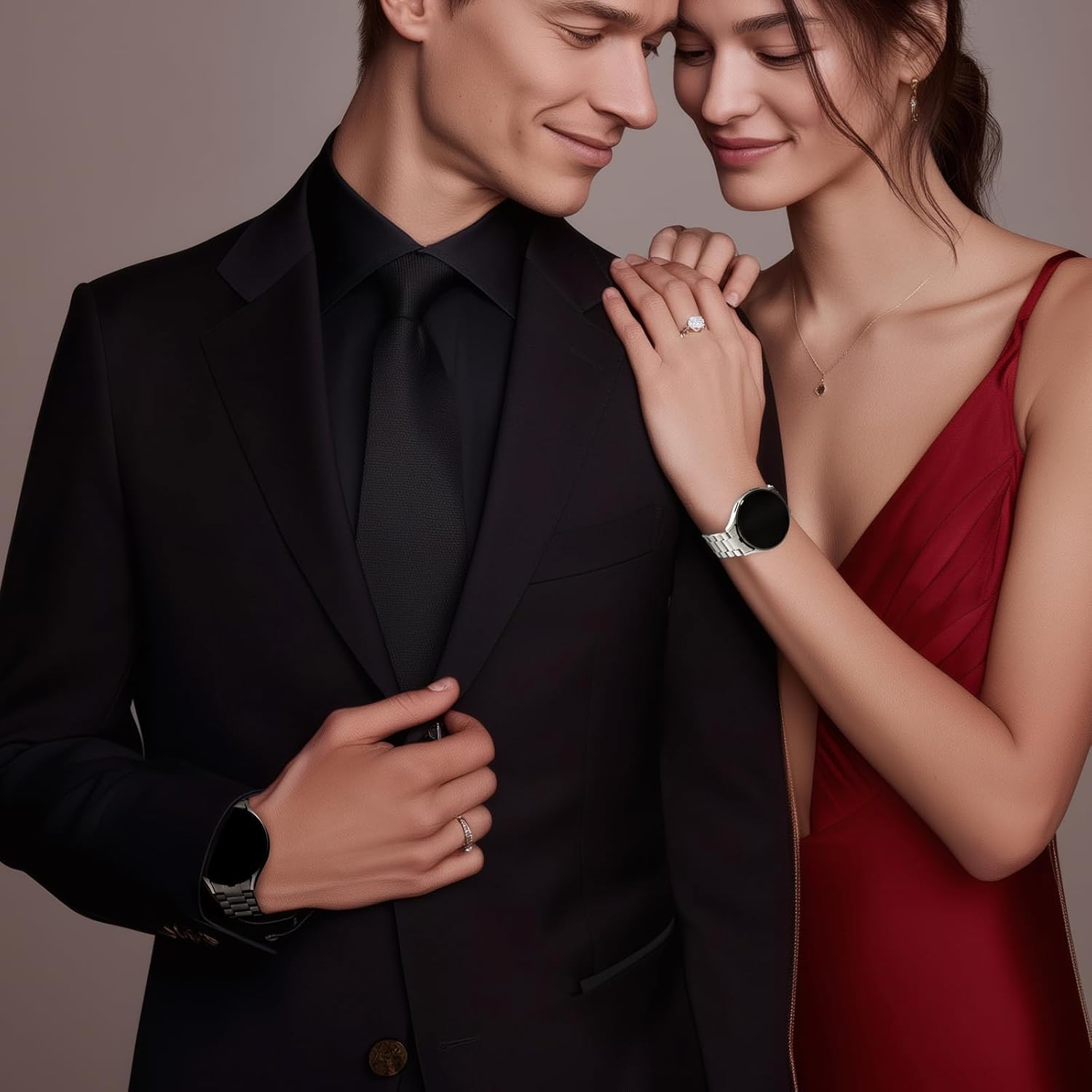 Stainless Steel Band Compatible with Samsung Galaxy Watch 7 6 5 4 FE Pro Classic 40mm 44mm 43mm 47mm 45mm 42mm 46mm, 20mm Metal Elegant Casual No Gap Strap for Women Men