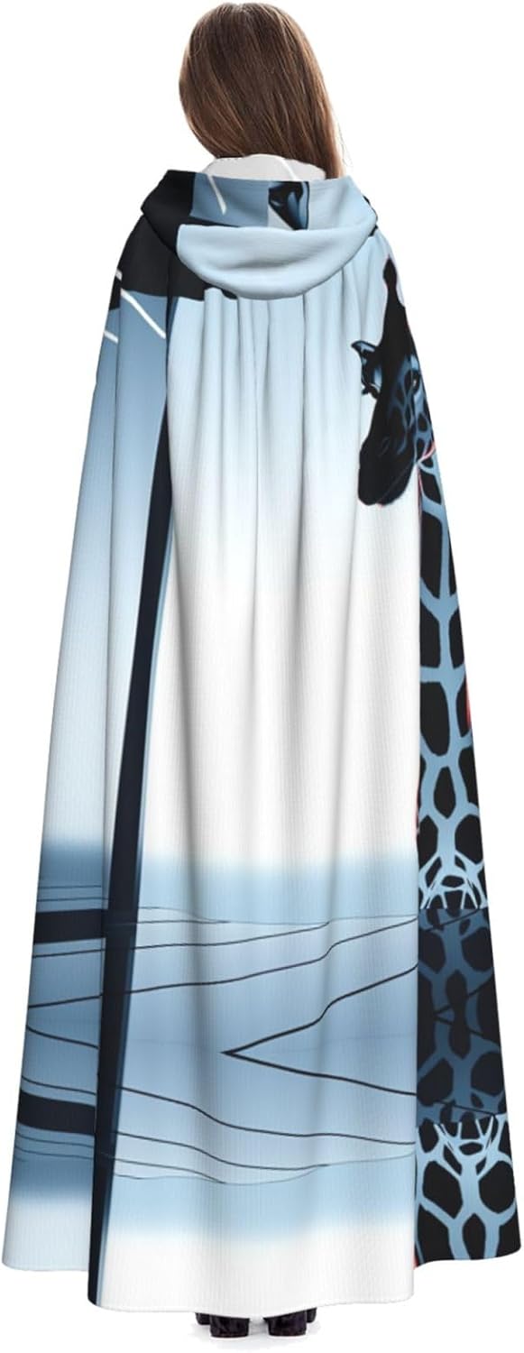 giraffe Unique Darkness Poncho Shawl - Customizable Wearable Blanket for Women, Perfect Halloween Costume Accessory, Knight, Akatsuki, and More