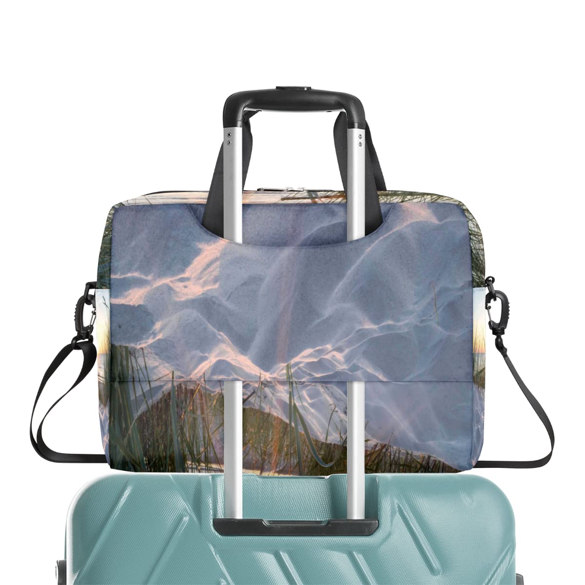 Custodia per laptop da spiaggia per 13-16 pollici Estati tramonto mare spiaggia laptop borsa a tracolla valigetta messenger borsa da trasporto