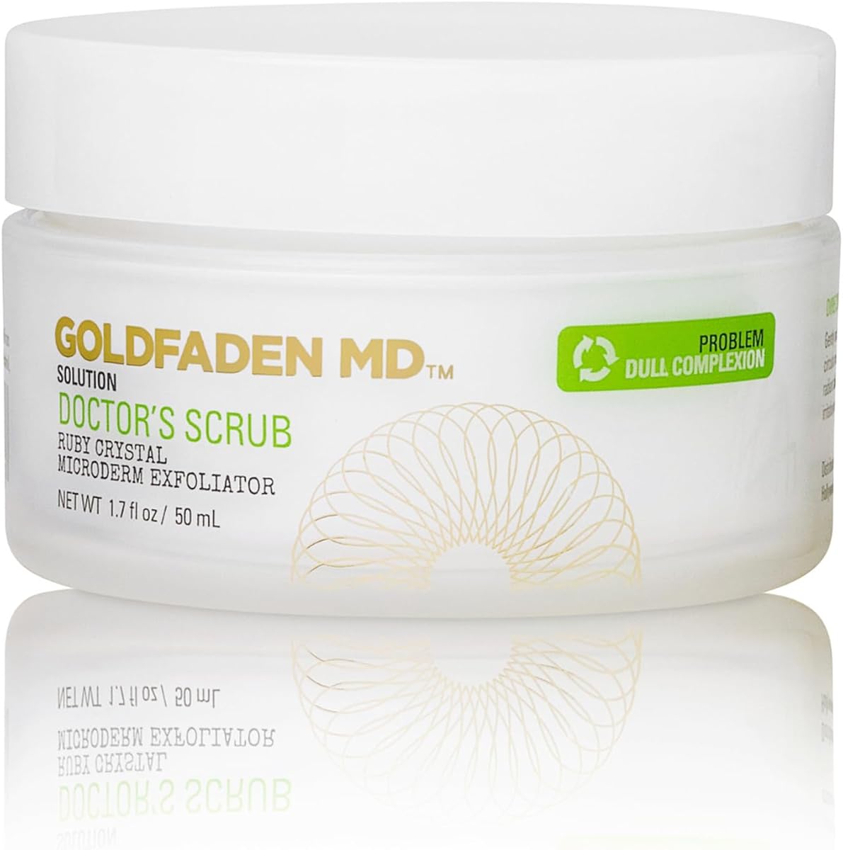 Goldfaden MD Doctor's Scrub Ruby Crystal Microderm Exfoliator 1.7 fl oz | Daily face polish with Hyaluronic Acid and Seaweed Extract, smooths the look of texture and pores