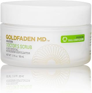 Goldfaden MD Doctor's Scrub Ruby Crystal Microderm Exfoliator 1.7 fl oz | Daily face polish with Hyaluronic Acid and Seaweed Extract, smooths the look of texture and pores