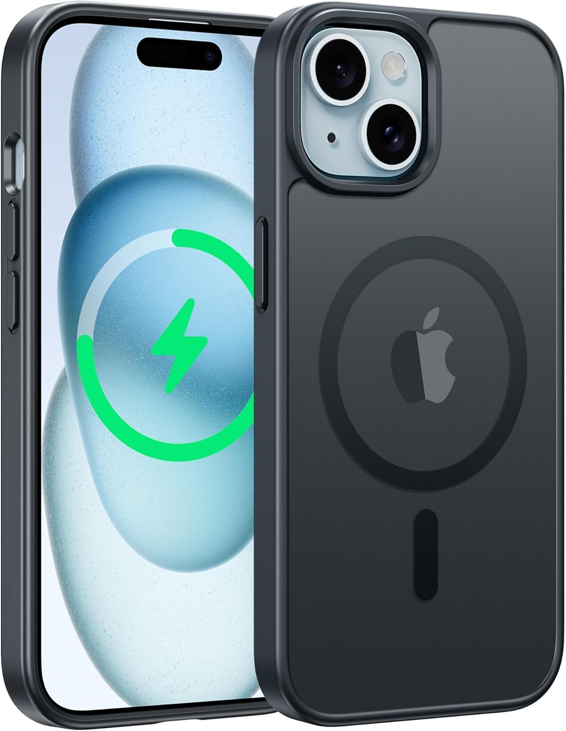 FNTCASE for iPhone 15 Plus Case Matte Compatible with Magsafe | Military Grade Drop Protection, Magnetic, Rugged Shockproof Protective, Slim Translucent Cell Phone Cover