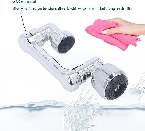 Miniatura 3 de Aireador extensor de grifo giratorio de 1080, 2 modos de salida de agua, filtro de ángulo de 360, accesorio de pulverización giratorio de ángulo de
