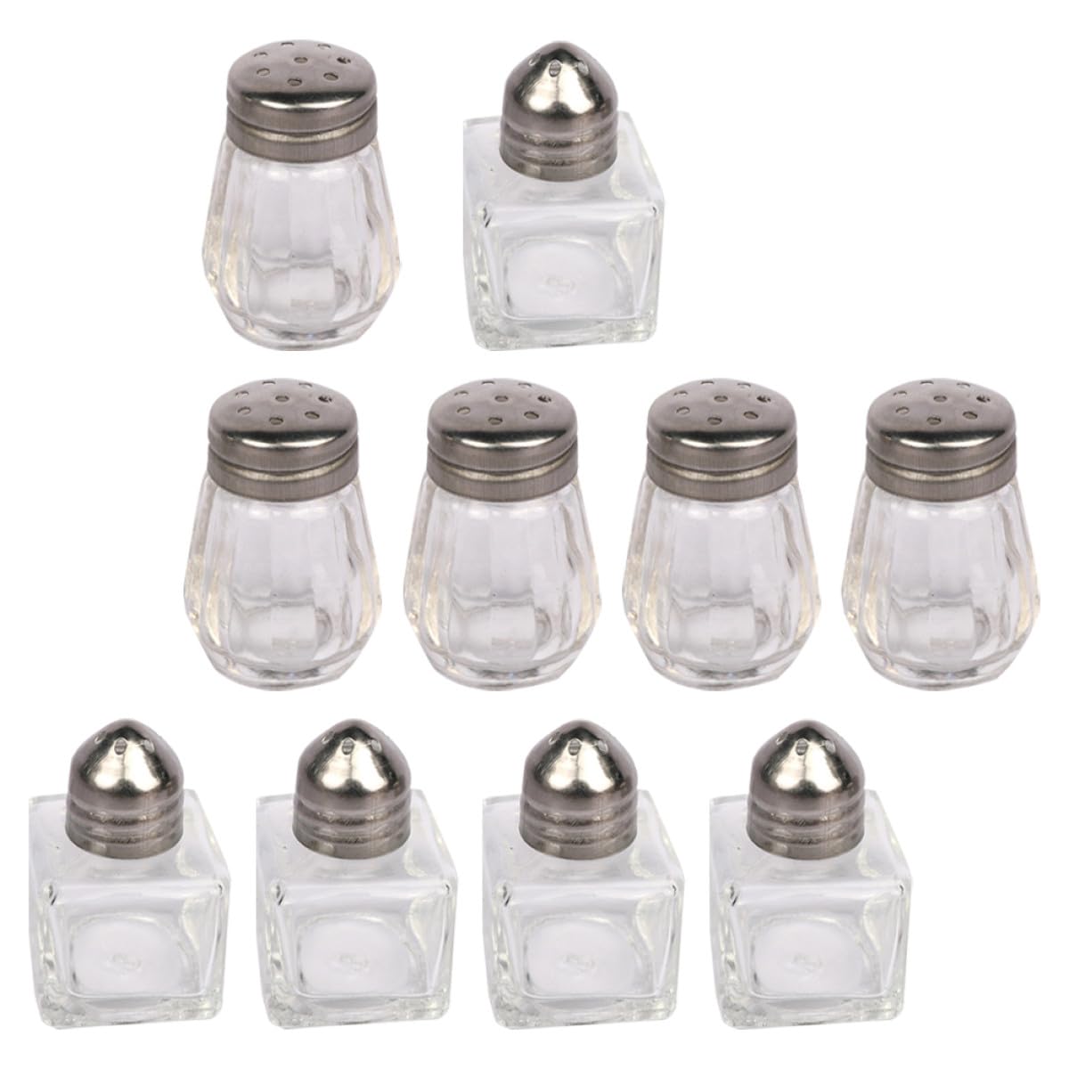 Lot de 10 pots à épices portables en verre et en fer, pour épices fraîches, cuisine, barbecue, idéal pour une pendaison de crémaillère