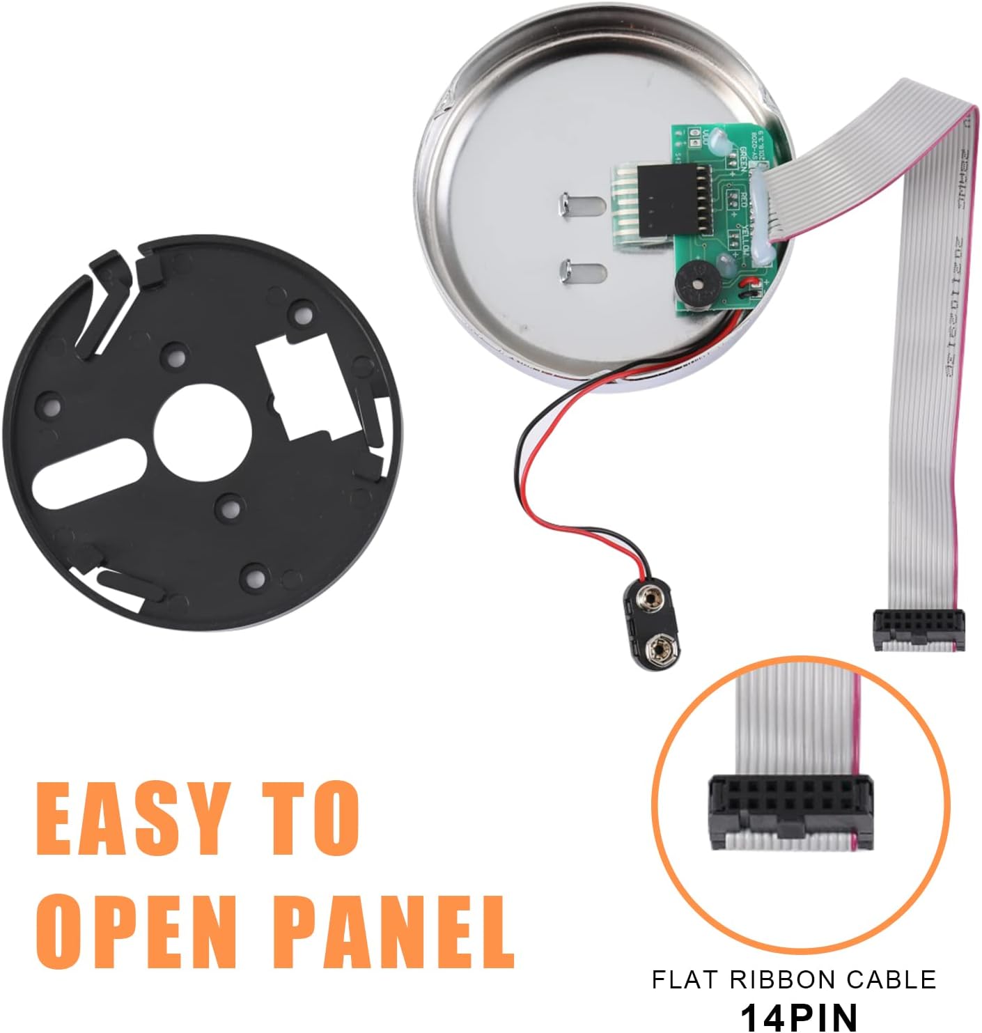 Electronic Gun Safe Lock Replacement – Digital Keypad with Solenoid Lock Mechanism, Chrome/Black Finish, 14-Pin Design, Circuit Board, Reset Cable, and 2 Override Keys – DIY Installation - Image 4