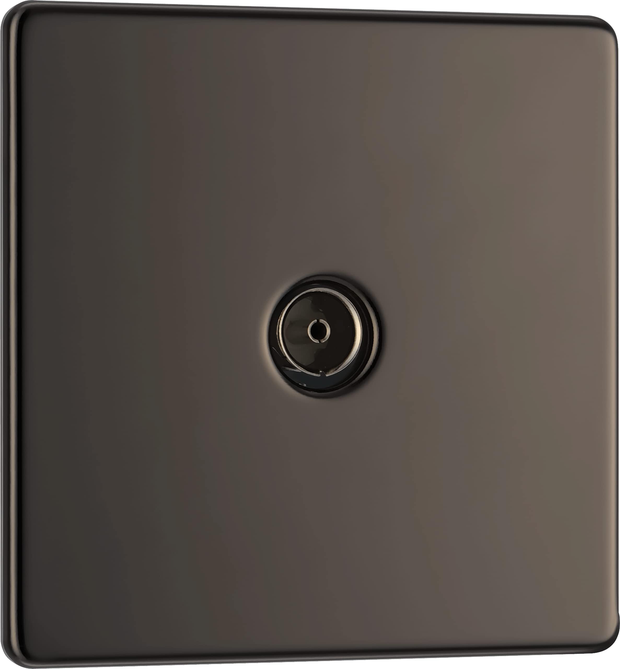 BG Electrical Screwless Flat Plate Single Co-Axial Socket