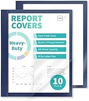 Vista 11 de Binditek Paquete de 10 portadas de informes frontales transparentes resistentes con 3 puntas, capacidad para 100 hojas, carpeta de informes