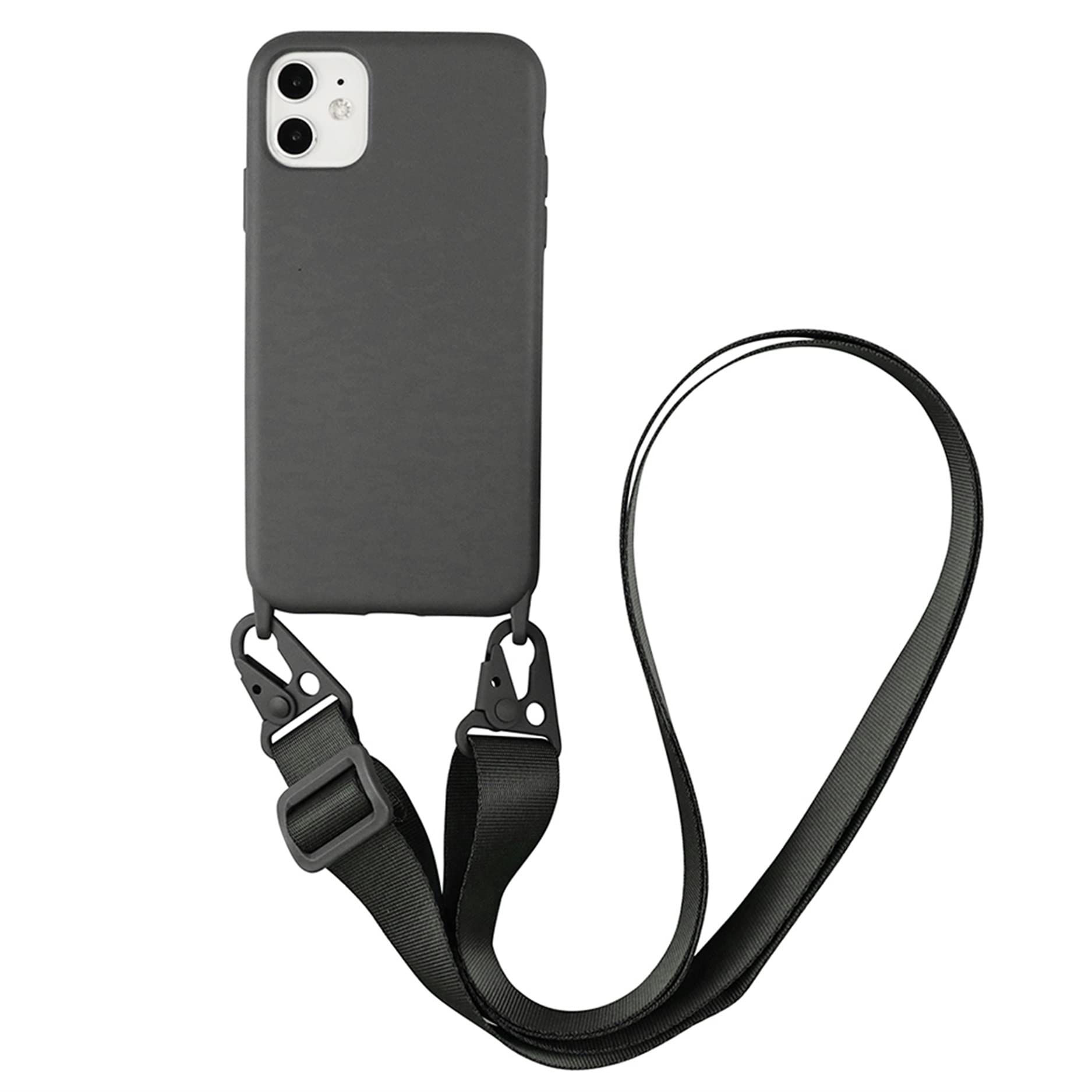 Custodia Per IPhone 12 Pro Max Con Tracolla In Nylon Regolabile - Silicone Morbido, Protezione Anti-Urto