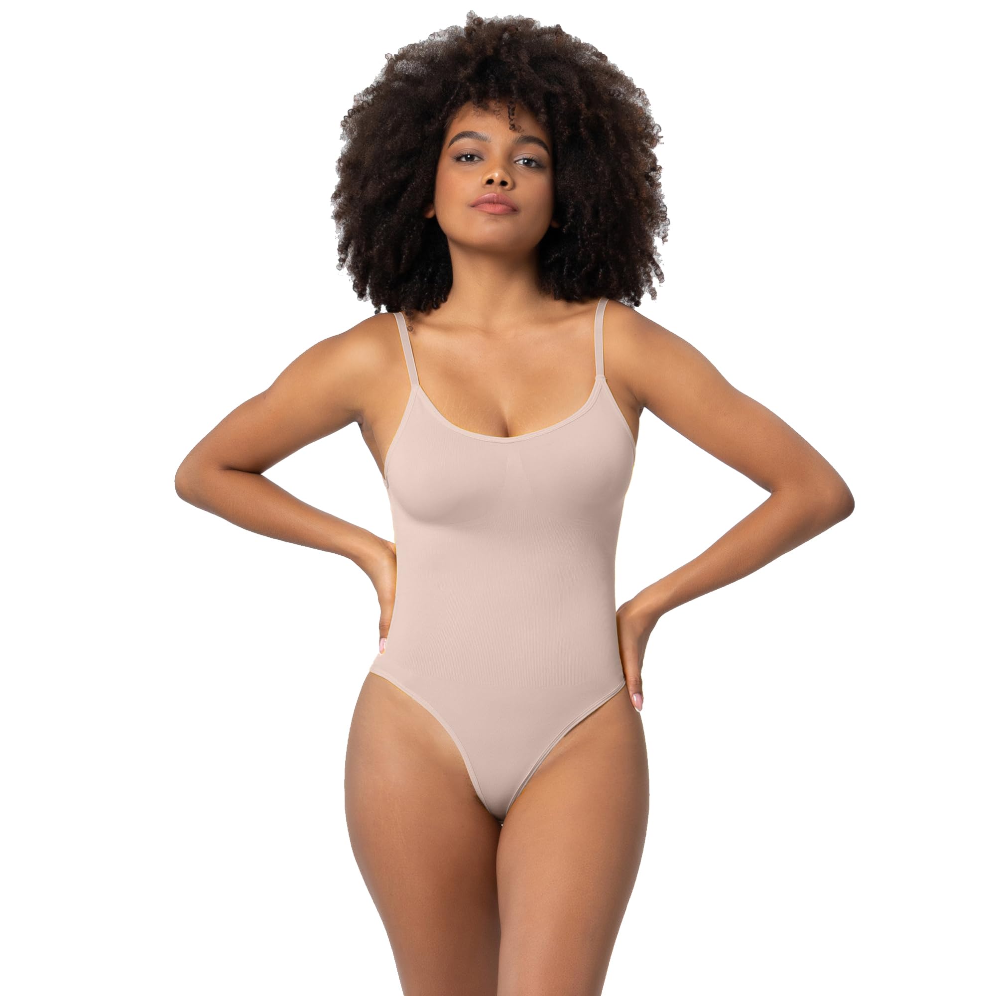 Wondamo Bodysuit for Women Shapewear Tummy Control Seamless Sculpting Body Shaper Thong Tank Top